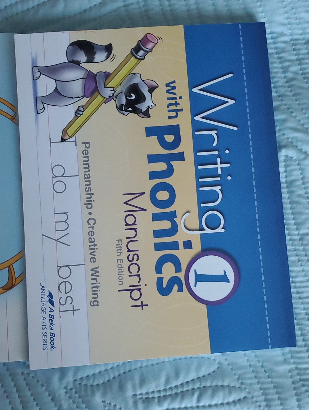 Writing with Phonics 1 Manuscript Workbook - Blue/Yellow Cover